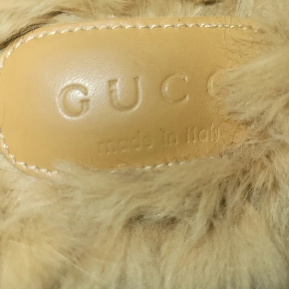 GUCCI Princetown Fur-Lined Open Back Genuine Leather Slipper Size 8US/39EU $1095 - Picture 9 of 10